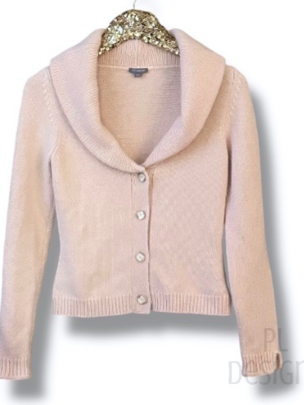 Ann Taylor Blush Pink Cardigan Sweater Shawl Collar Small